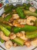 ผัดแตงกวากับกุ้ง