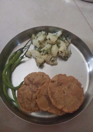 A picture of Rajgira Puri and Aloo Sabji.
