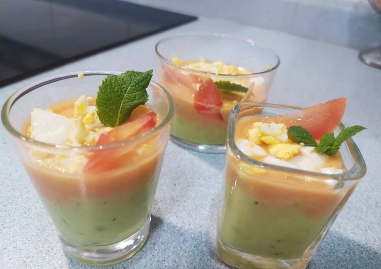 Chupitos de gazpachos, dos sabores