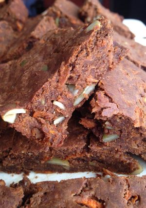 A picture of Carrot & Carob Nut Butter Brownies.