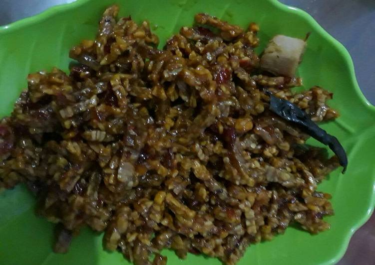 Resep Kering tempe pedas manis Anti Gagal