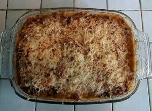 Une photo de Gratin d'aubergines sauce bolognaise maison