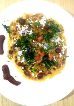 A picture of Paneer besan ka chilla.