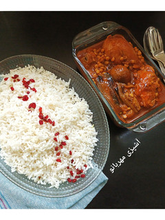 عکسی از دستور خورش قیمه بادمجان(با مرغ)