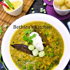 A picture of Moong Dal With Green Peas (Split Green Gram & Green Peas Curry - Bong Style).