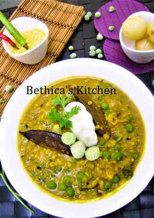 A picture of Moong Dal With Green Peas (Split Green Gram & Green Peas Curry - Bong Style).