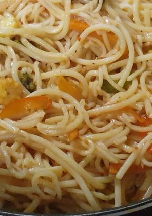 A picture of Wheat spaghetti with a healthy twist.