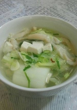 Foto resep Sup Jamur Dengan Sawi & Tahu [Vegetarian Safe]