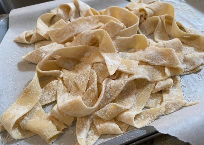 Fresh homemade pappardelle