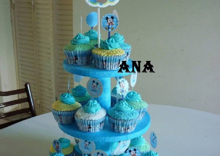 Cupcakes De Mickey Bebe Cumple De 1 Ano Receta De Gringa Cookpad