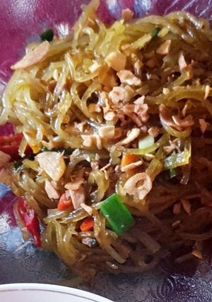 Foto resep Soun goreng tuna pedas bumbu iris