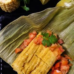 Salsa stuffed Corn Tamales A picture of Salsa stuffed Corn Tamales.