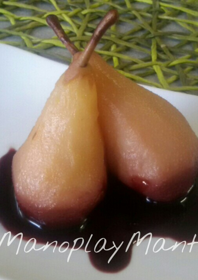 Una foto de Peras con sirope de vino tinto en slow cooking en GME, F y G y Tradicional