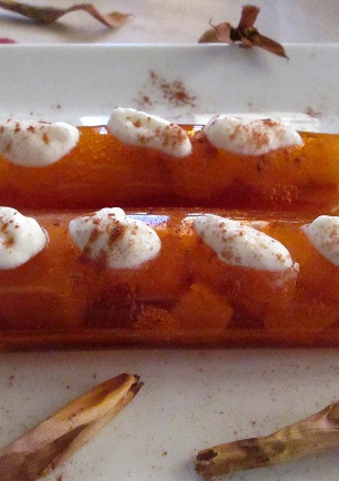 Una foto de Canelones de gelatina de ciruela