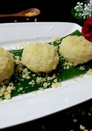Hình của món Bánh dầy đậu ký ức tuổi thơ.