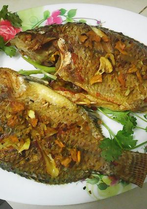 Hình của món Cá rô phi chiên nghệ tươi.