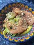 Sashimi de salmón marinado