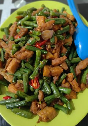 Foto resep Oseng kacang panjang tempe tahu