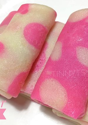 Foto resep Dadar gulung polkadot pink