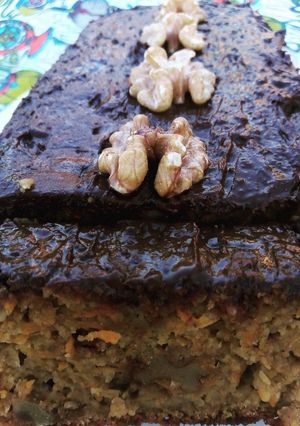 Una foto de Budín tipo carrotcake con frutos secos