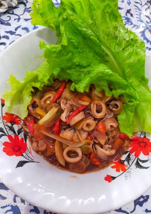 Foto resep Cumi Pedas Asam Manis #13