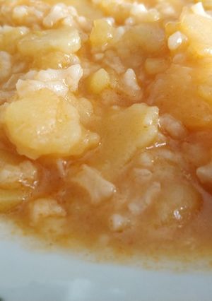 Una foto de Patatas con bacalao y arroz