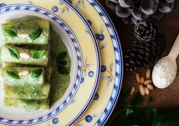 Recetta di Premiato Rigatoni al pesto 🌷