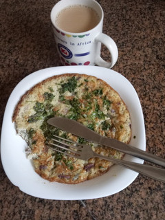 A picture of #4WeekChallenge vegetables omollette.