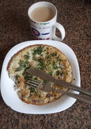 A picture of #4WeekChallenge vegetables omollette.