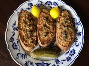 A picture of bread spread