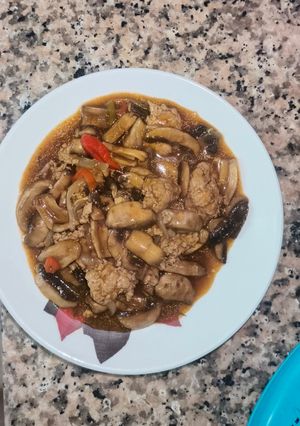 صورة لوصفة فطر بالخضره قريب على المكسيكانه بس على طريقتي