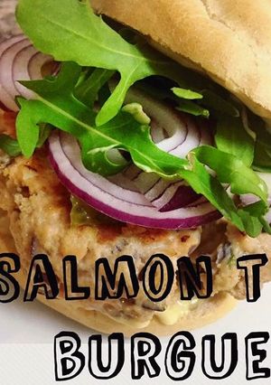 Una foto de Hamburguesa de salmón fresco