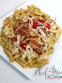 صورة لوصفة معكرونه بالبيستو صوص 😋