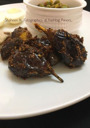 A picture of Stuffed Masala Brinjals.