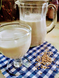 Una foto de Leche de sésamo. Leche vegana