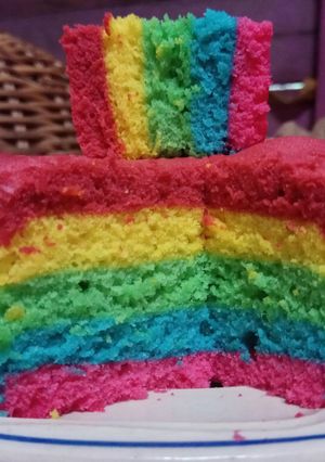 Foto resep Rainbow cake kukus