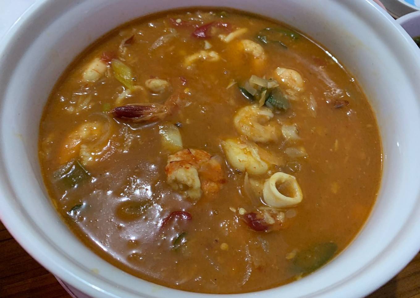 Cumi dan Udang Saus Padang