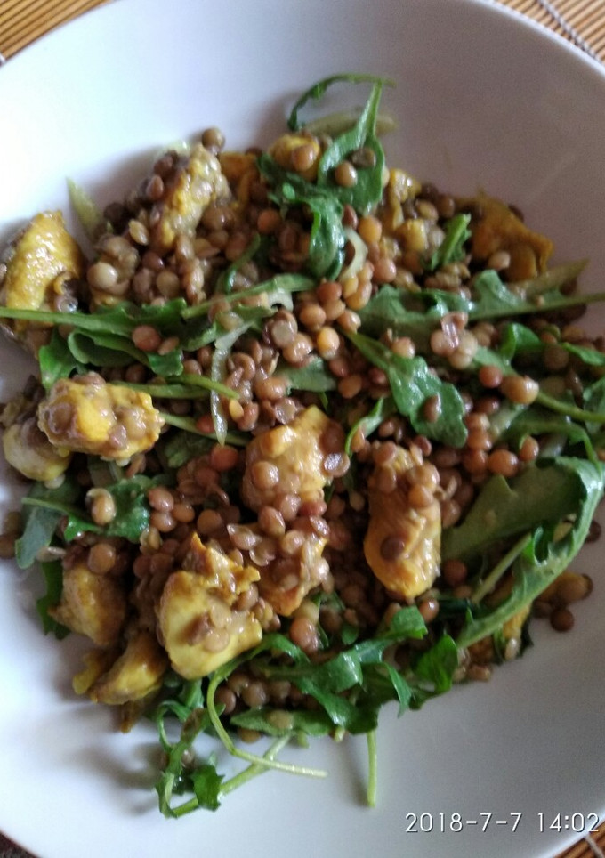 Una foto de Ensalada de lentejas  'recetas saludables para diabetes' 