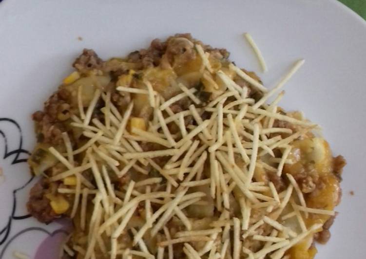 Lasanha de carne com abóbora cabotiá