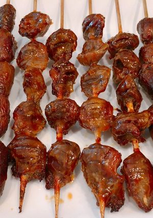 Hình của món Tim - Mề Gà Nướng Mật Ong.