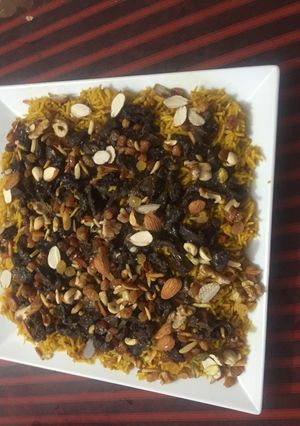 صورة لوصفة رز بسمتي بالكبده والمكسرات