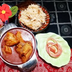 A picture of Chicken Curry 🍗 With Bagharay Rice.
