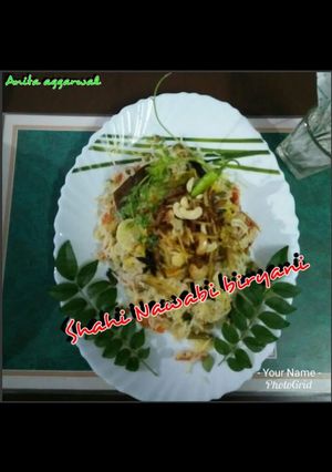 A picture of Shahi Nawabi pure veg. biryani.