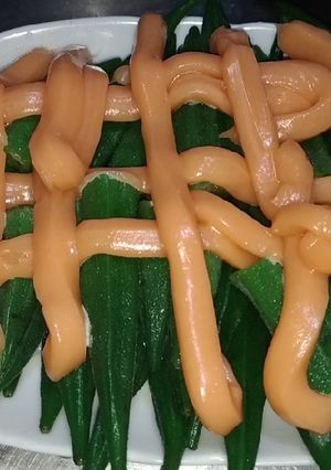 涼拌秋葵 的食譜成品照片