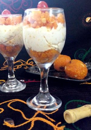 A picture of Motichoor mousse.