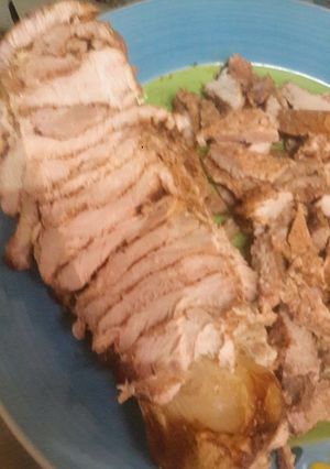 Una foto de Shawarma de cerdo en horno común🐖