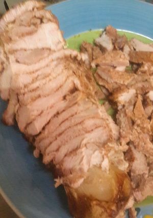 Una foto de Shawarma de cerdo en horno común🐖