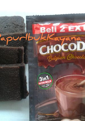 Foto resep 41 Brownies 'Chocodrink' Kukus No Terigu No Timbangan No Mixer