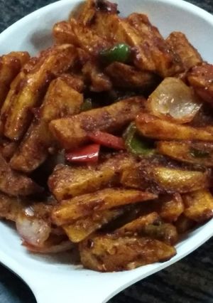 थ्री पेपर पोटैटो (Three pepper potato recipe in Hindi) रेसिपी मुख्य फोटो