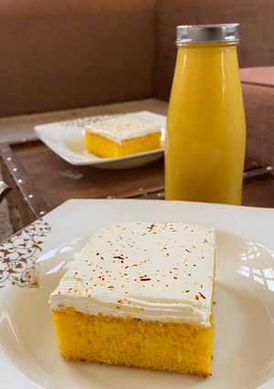 صورة لوصفة كيكة الزعفران 💛